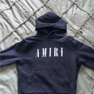 Amiri Black Hoodie with White Logo